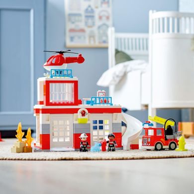 LEGO DUPLO, Remiza de pompieri si elicopter pentru salvare, 10970
