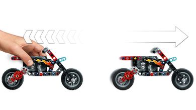 LEGO Technic, Camion si motocicleta pentru cascadorii, 42106