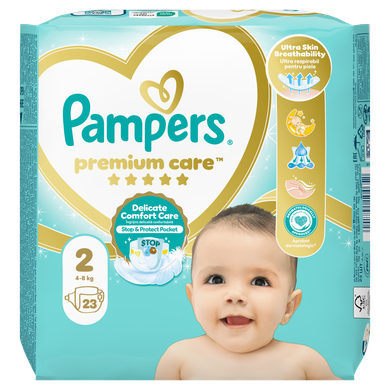 Pampers Premium Care, scutece marimea 2, 4-8 kg, 23 buc.