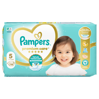 Pampers Premium Care, scutece marimea 5, 11-16 kg, 58 buc.