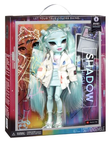 Rainbow High, Shadow High, Zooey Electra, papusa cu accesorii