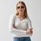 Bluza ecru reiata cu dantela NOWEAR
