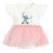 Cool Club, Body cu maneca scurta pentru fete, alb, imprimeu Lilo si Stitch