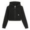 Cool Club, Hanorac cu gluga pentru fete, cu fermoar, crop top, negru