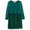 Cool Club, Rochie cu maneca lunga pentru fete, verde inchis