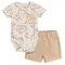 Cool Club, Set pentru baieti, Body cu maneca scurta, Pantaloni scurti, bej