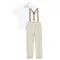 Cool Club, Set pentru baieti, Camasa cu maneca scurta, Pantaloni din textil, Bretele, mix