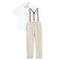 Cool Club, Set pentru baieti, Camasa cu maneca scurta, Pantaloni din textil, Bretele, mix