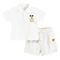Cool Club, Set pentru baieti, Tricou polo cu maneca scurta, Pantaloni scurti, alb, imprimeu Mickey Mouse