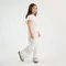 Cool Club, Set pentru fete, Bluza cu maneca scurta, Pantaloni din textil, wide, alb