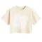 Cool Club, Tricou pentru fete, crop top, bej