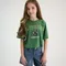 Cool Club, Tricou pentru fete, crop top, verde, imprimeu Harry Potter