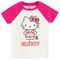 Cool Club, Tricou pentru fete, din tricot striat, alb, imprimeu Hello Kitty