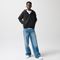 Hanorac oversize negru cu fermoar NOWEAR
