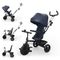 Kinderkraft, Aston 2 Plus, tricicleta 6in1, bleumarin