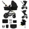 Kinderkraft, Moov 2, Air Wheels, carucior multifunctional 4in1, Pure Black