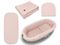 MimiNu, set: protectie universal pentru gondola, patut, cos de Moses + saltea + perna, muselina, roz