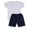 Set pentru baieti, Tricou, Pantaloni scurti, alb-bleumarin, Tup Tup