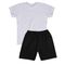 Set pentru baieti, Tricou, Pantaloni scurti, alb-negru, Tup Tup