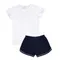 Set pentru fete, Tricou, Pantaloni scurti, alb-bleumarin, Tup Tup