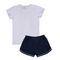 Set pentru fete, Tricou, Pantaloni scurti, alb-bleumarin, Tup Tup