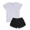 Set pentru fete, Tricou, Pantaloni scurti, alb-negru, Tup Tup