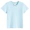 Tricou basic albastru din bumbac pieptanat NOWEAR