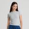 Tricou basic gri cu bumbac pieptanat NOWEAR