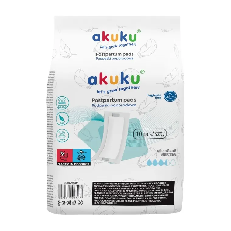 Akuku, absorbante postpartum, 10 buc.