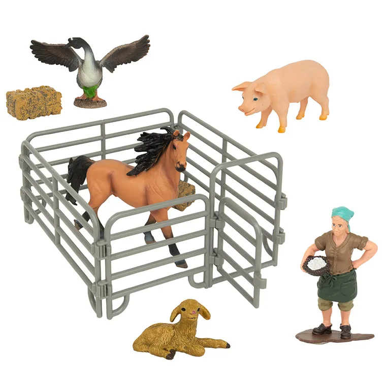 Animale de ferma in tarc, set de figurine, 4 buc.