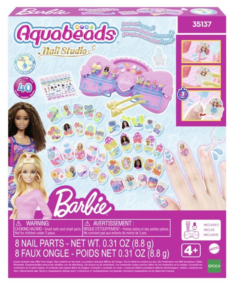 Aquabeads, Barbie, Nail Studio, set creativ, 35137