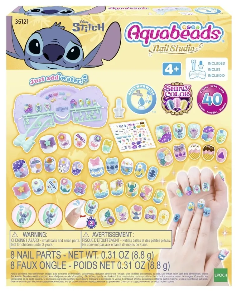 Aquabeads, Lilo si Stitch, Nail Studio, set creativ, 35121