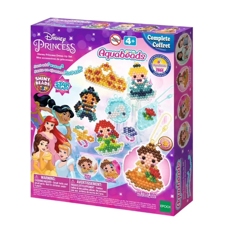 Aquabeads, Printese Disney, Printese stralucitoare, set creativ, 800 elemente, 31997
