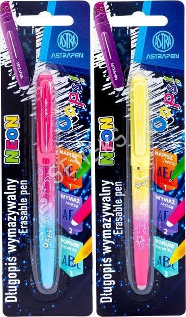 Astra, Astrapen, Oops, pix cu cerneala care se sterge, albastru, Neon, 0,6 mm