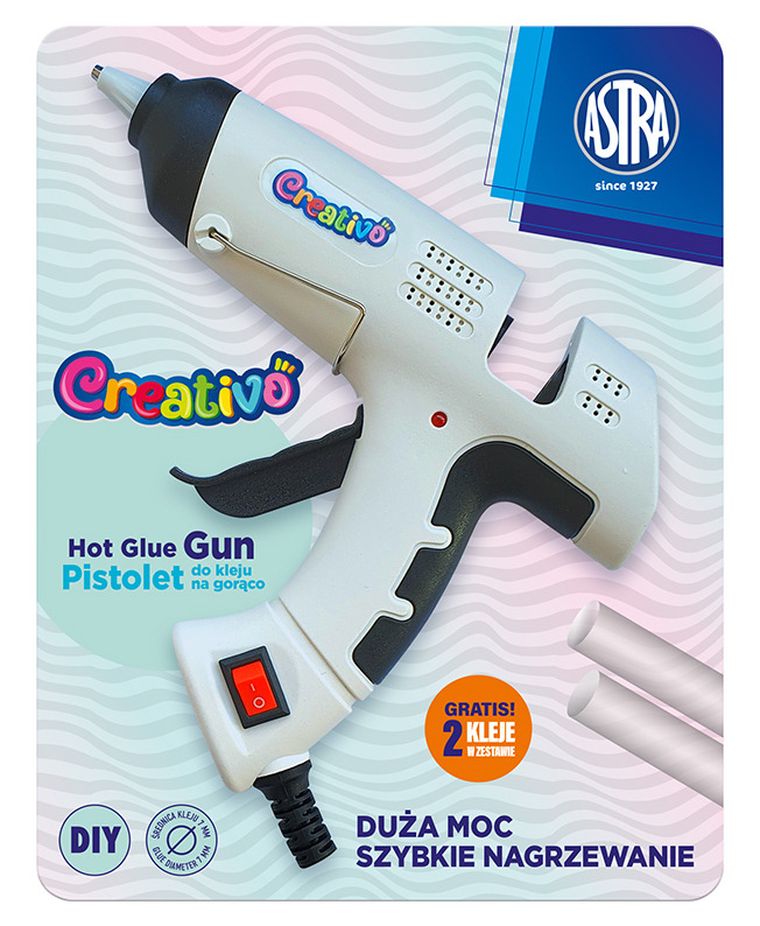 Astra, Creativo, pistol de lipit fierbinte + 2 rezerve, 30W