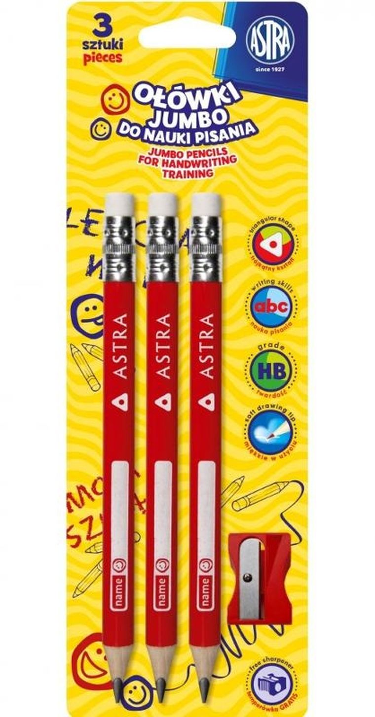Astra, creion HB cu radiera