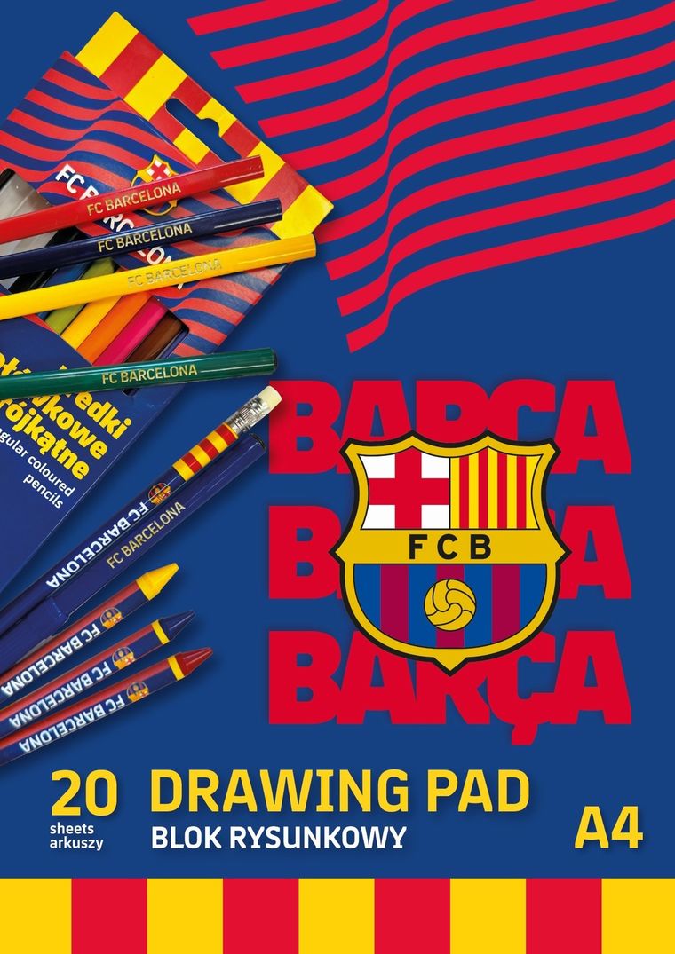 Astra, FC Barcelona, caiet de desen, A4, 100 g, 20 de foi