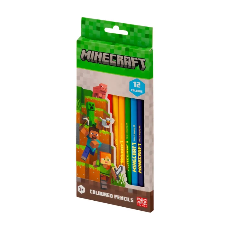 Astra, Minecraft, creioane colorate rotunde jumbo, 12 culori