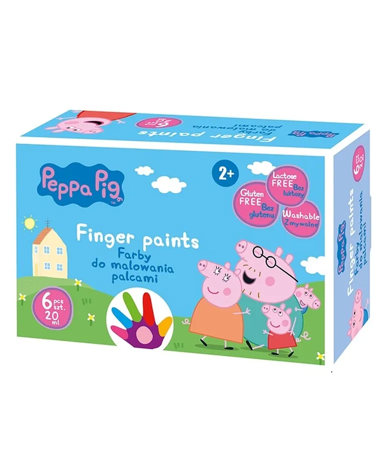 Astra, Peppa Pig, vopsele pentru degete, 6 culori, 20 ml