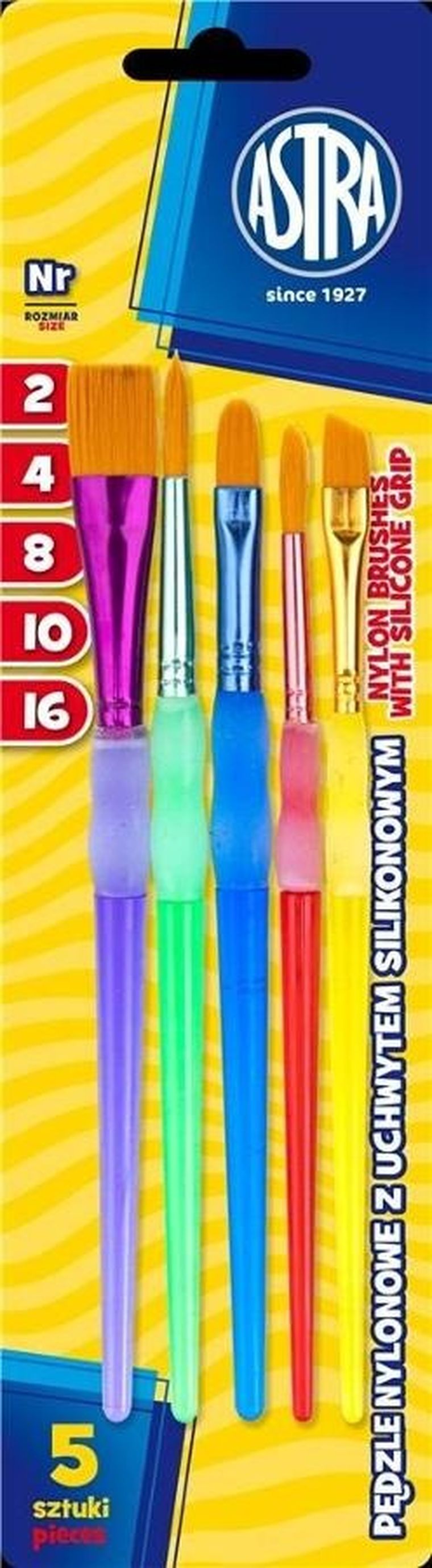 Astra, set de perii din nailon, 5 buc.