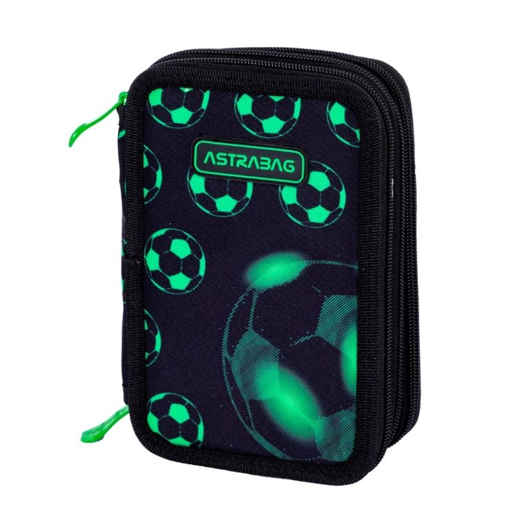 Astrabag, Jumbo, penar cu 3 compartimente, cu rechizite scolare, Neo Football
