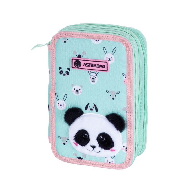 Astrabag, penar, cu rechizite scolare, Teddy Panda