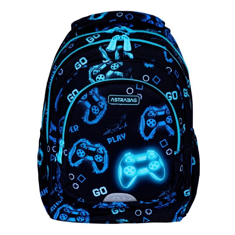 Astrabag, rucsac pentru scoala, cu 3 compartimente, Go Playing