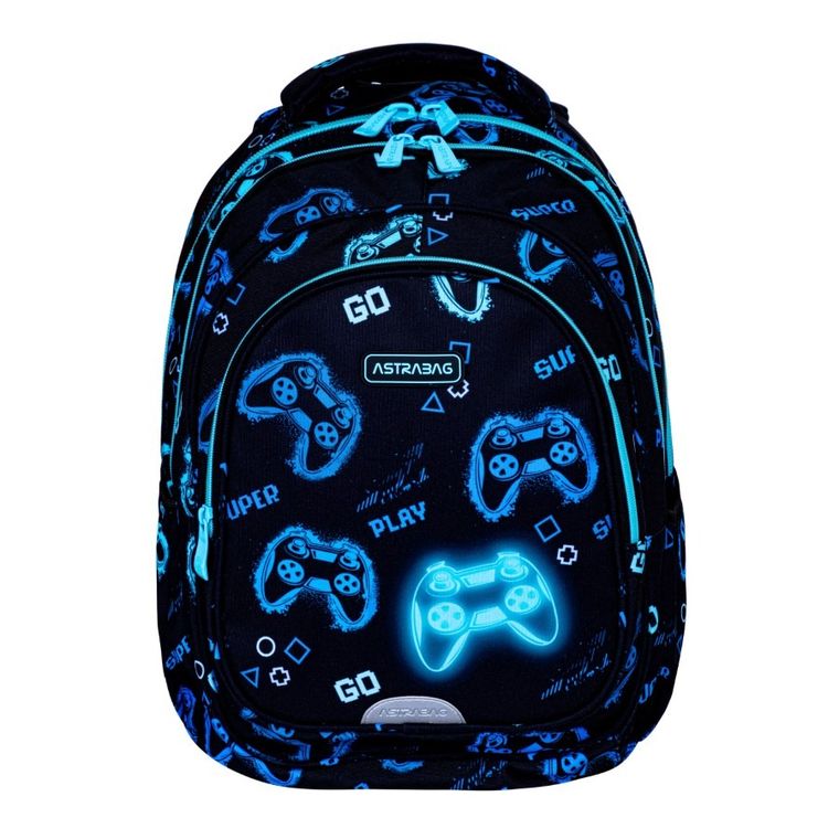 Astrabag, rucsac pentru scoala, cu 3 compartimente, Go Playing