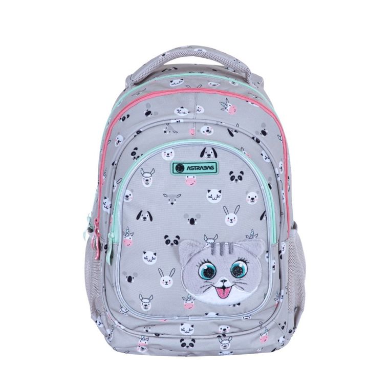 Astrabag, rucsac pentru scoala, cu 3 compartimente, Kitty The Cute