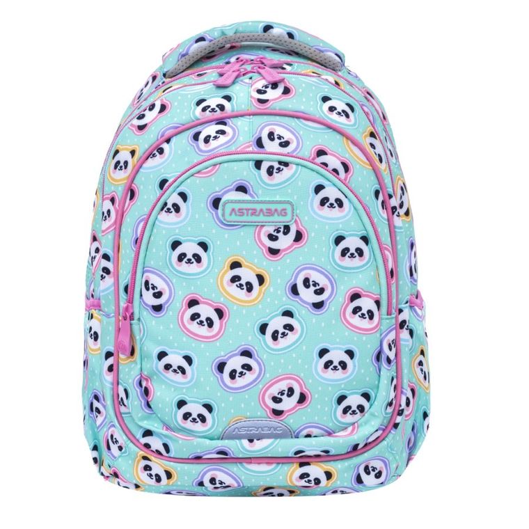 Astrabag, rucsac pentru scoala, cu 3 compartimente, Minty Pandas