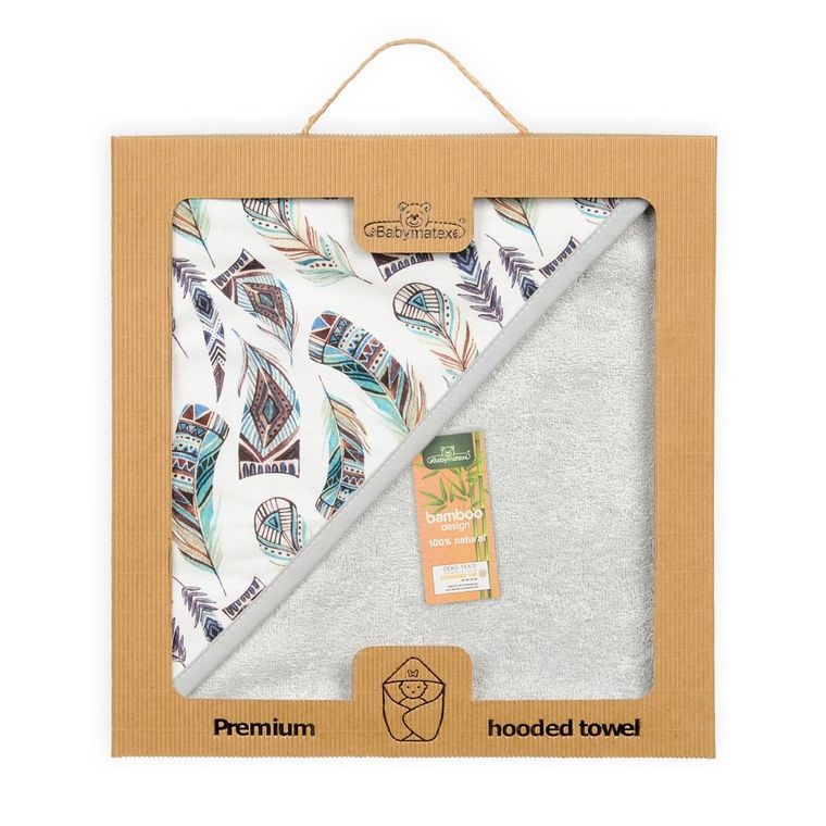 BabyMatex, Bamboo Design, prosop cu gluga din bambus, 100-100 cm