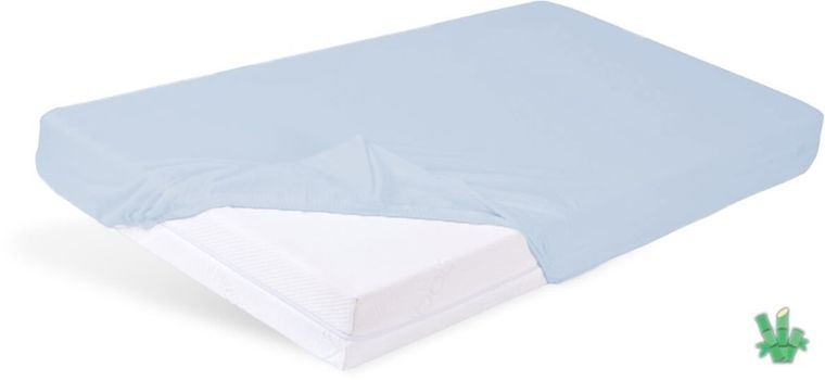 BabyMatex, cearceaf cu elastic din bambus, 80-160 cm, albastru