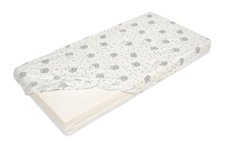 BabyMatex, cearceaf cu elastic imprimata din bumbac, 70-140 cm, gri