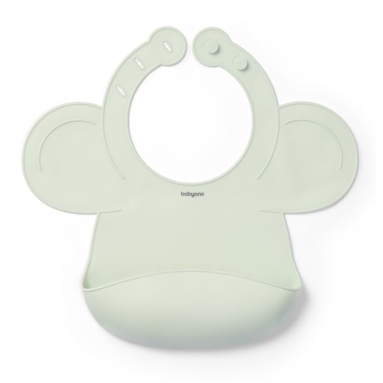 BabyOno, Baveta din silicon cu inchidere reglabila, menta verde